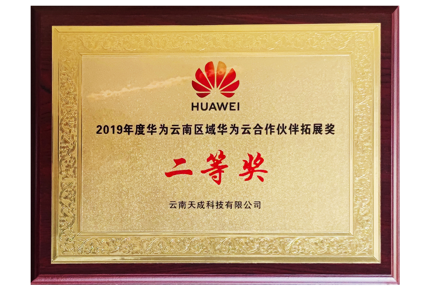 华为云南区域华为云合作伙伴拓展奖